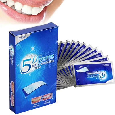 5D Gel Teeth Whitening Strips White Tooth Dental kit Oral Hygiene Care Strip for false Teeth Veneers Dentist Seks Whiten Gel - Slobuy