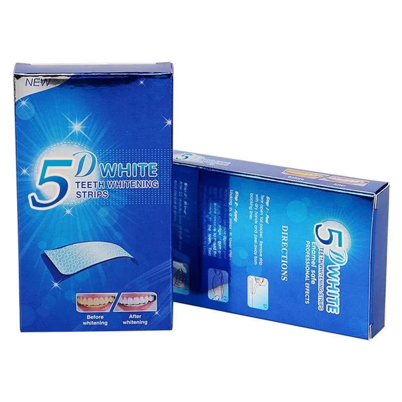 5D Gel Teeth Whitening Strips White Tooth Dental kit Oral Hygiene Care Strip for false Teeth Veneers Dentist Seks Whiten Gel - Slobuy