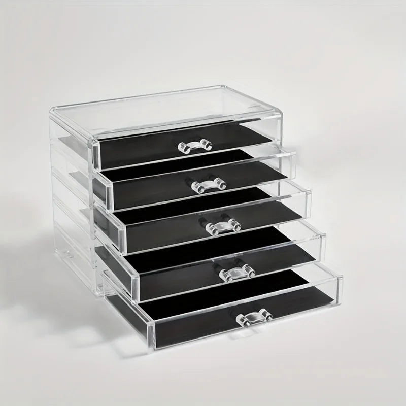 3/5Layer Acrylic Drawer Clear Office Organizer Drawer for Desk, Pencil Holder Large Desk Accessories Display Caddy for Home - Slobuy