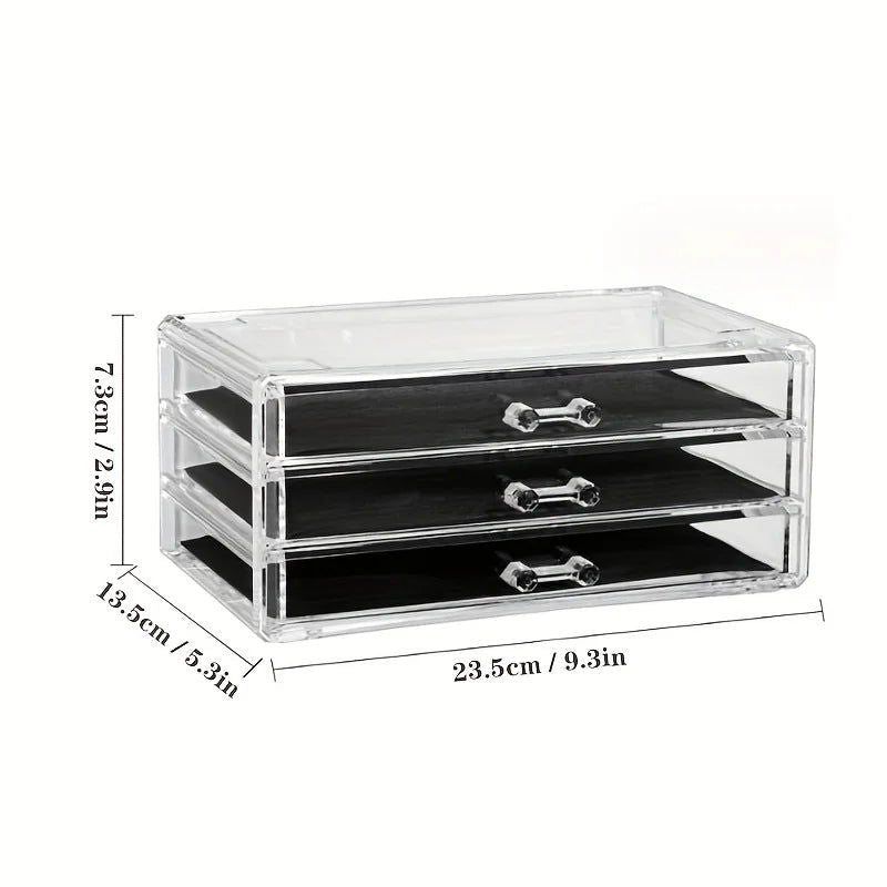3/5Layer Acrylic Drawer Clear Office Organizer Drawer for Desk, Pencil Holder Large Desk Accessories Display Caddy for Home - Slobuy