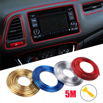 Car Moulding Decoration Flexible Strips1/3/5M Interior Auto Mouldings Car Cover Trim Dashboard Door Edgein Car-styling Universal - Slobuy