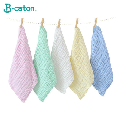 5PCS Baby Cotton Bath Towel 6-Layer Gauze Face Washcloth Squares Hand Wipe Newborn Bathing Feeding Kids Handkerchief - Slobuy