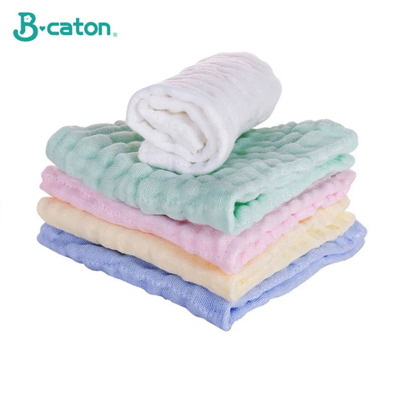 5PCS Baby Cotton Bath Towel 6-Layer Gauze Face Washcloth Squares Hand Wipe Newborn Bathing Feeding Kids Handkerchief - Slobuy