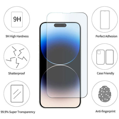 3/5PCS Glass Screen Protector Phone Case for IPhone 12 11 13 14 15 Pro Max Mini XS XR X 8 7 Plus 14Pro 13Pro IPones Front Cover - Slobuy