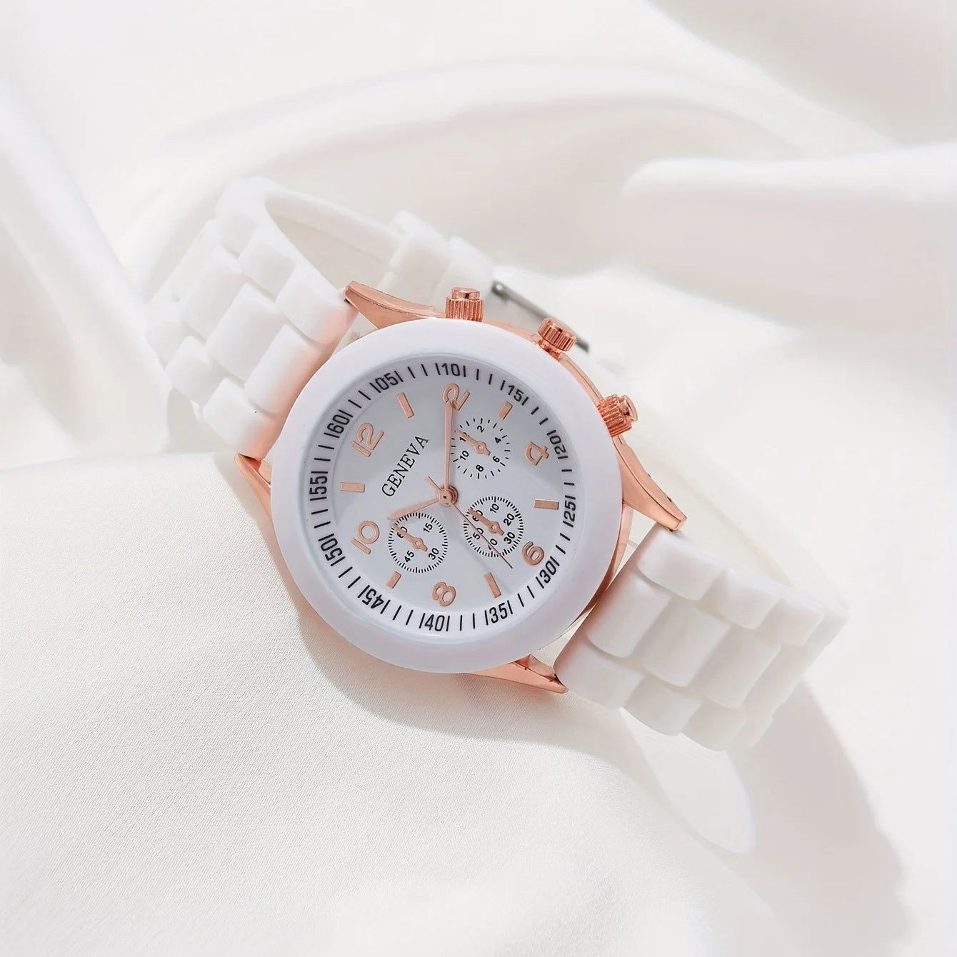 5PCS Set Luxury Watch Women Ring Necklace Earrings Rhinestone Fashion Wristwatch Female Casual Ladies Watches Bracelet Set Clock - Slobuy