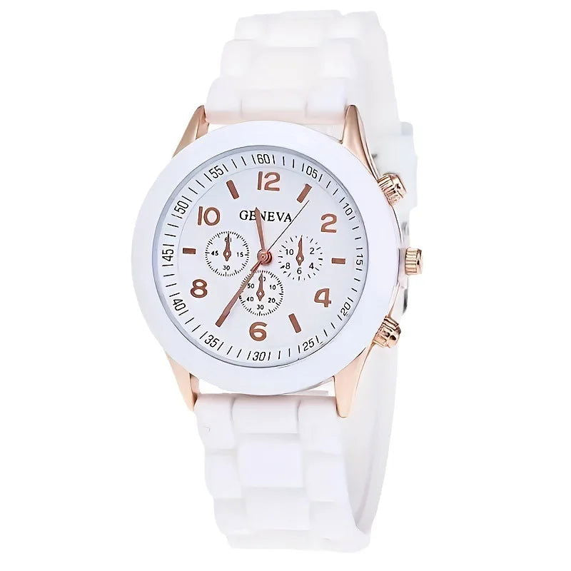 5PCS Set Luxury Watch Women Ring Necklace Earrings Rhinestone Fashion Wristwatch Female Casual Ladies Watches Bracelet Set Clock - Slobuy