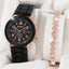 5PCS Set Luxury Watch Women Ring Necklace Earrings Rhinestone Fashion Wristwatch Female Casual Ladies Watches Bracelet Set Clock - Slobuy