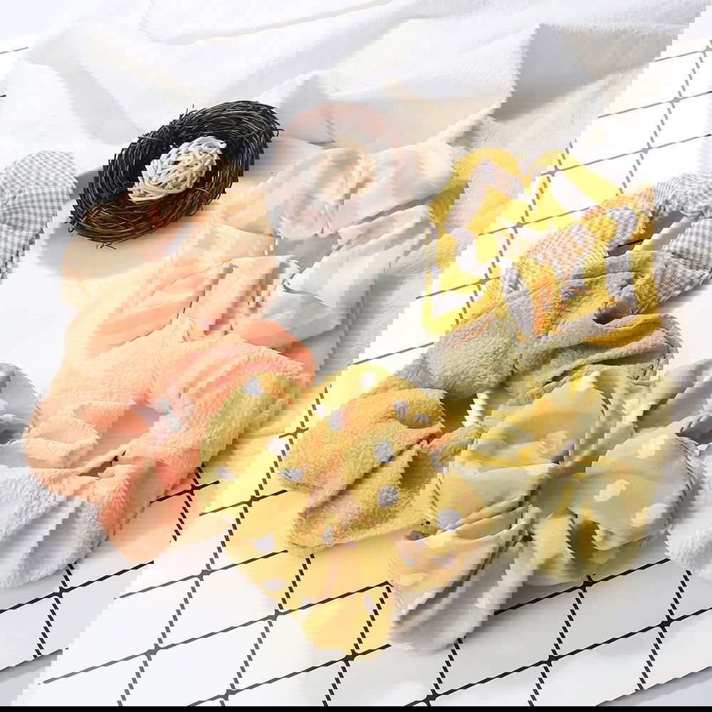 5Pcs/Lot Girl Pink Red Hair Band Accessories Fashion Large Hair Ties Solid Color Elastic Scrunchies For Women Ponytail Hairstyle - Slobuy