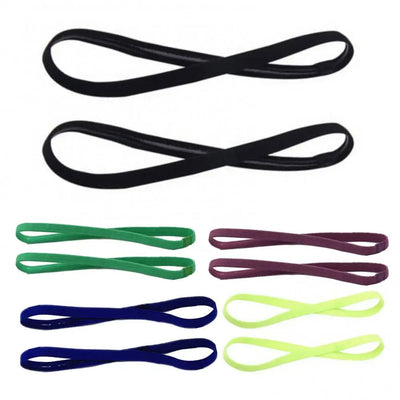 5Pcs Candy Color Women Men Yoga Hair Bands Sports Headband Girls Sport Anti-slip Elastic Rubber Sweatband Football Running - Slobuy