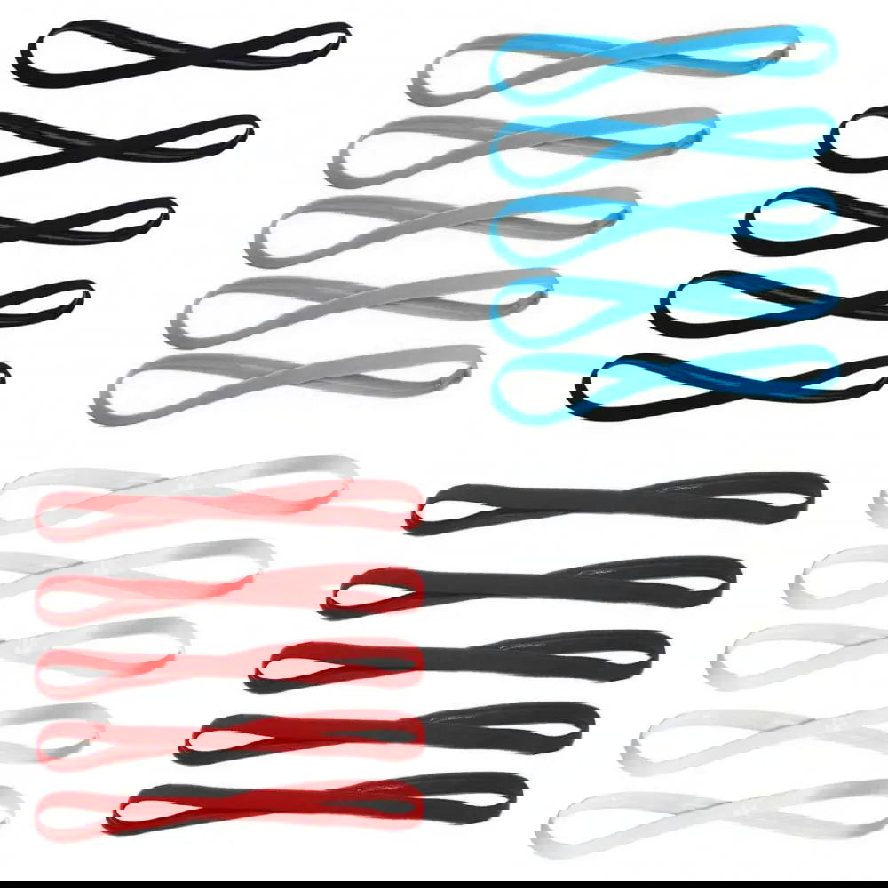 5Pcs Candy Color Women Men Yoga Hair Bands Sports Headband Girls Sport Anti-slip Elastic Rubber Sweatband Football Running - Slobuy