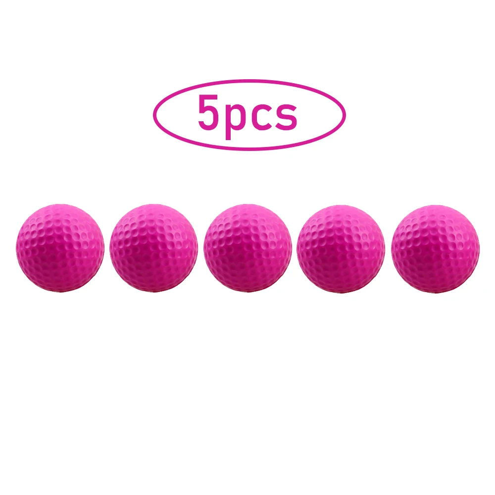 5Pcs Golf Ball PU Foam Solid Sponge Soft Ball Indoor Outdoor Practice Training Children Golf Supplies - Slobuy