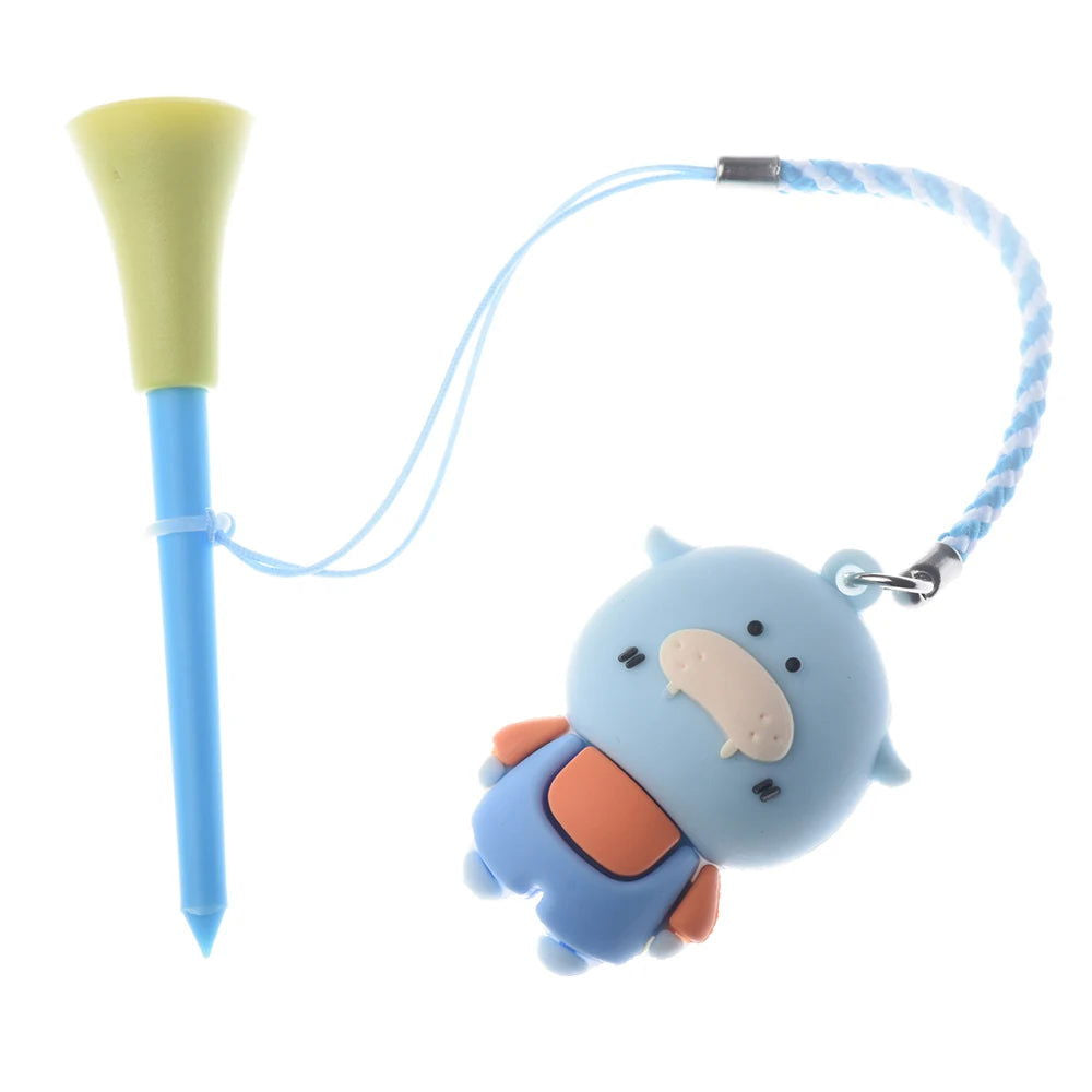 5Pcs Golf Rubber Tee With PVC Cartoon Pattern Golf Ball Holder With Handmade Rope Prevent Loss Golf Accessories Golf Gift - Slobuy