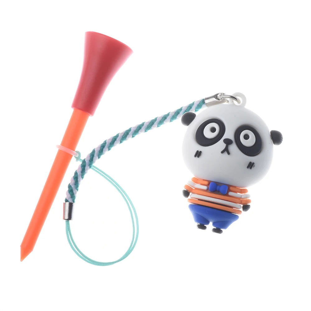 5Pcs Golf Rubber Tee With PVC Cartoon Pattern Golf Ball Holder With Handmade Rope Prevent Loss Golf Accessories Golf Gift - Slobuy