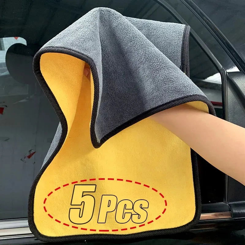 1/3/5Pcs Microfiber Cleaning Towel Car Cleaning Cloths Professional Detailing Car Drying Microfiber Towel Wash Towel Accessories - Slobuy