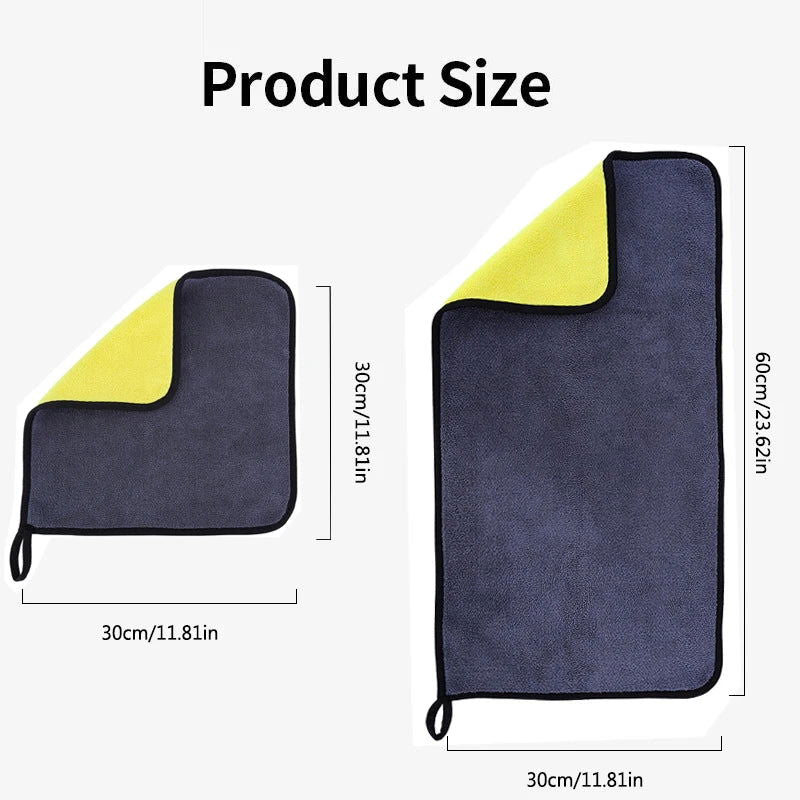 1/3/5Pcs Microfiber Cleaning Towel Car Cleaning Cloths Professional Detailing Car Drying Microfiber Towel Wash Towel Accessories - Slobuy
