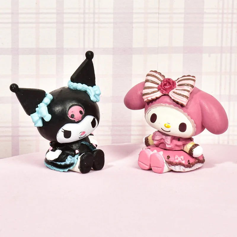 5Pcs Set Sanrio Anime Figure Doll 3-4cm Kawaii Kuromi Melody Model Accessories Children's Toys Gift Action Figures Hobbies Gifts - Slobuy