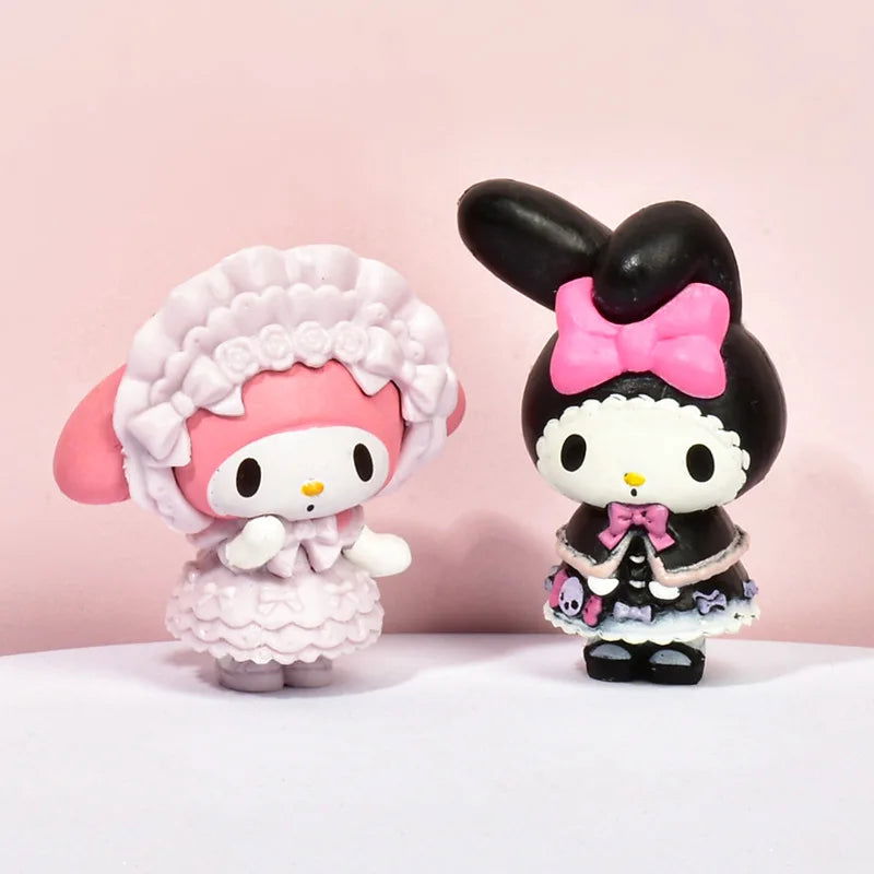 5Pcs Set Sanrio Anime Figure Doll 3-4cm Kawaii Kuromi Melody Model Accessories Children's Toys Gift Action Figures Hobbies Gifts - Slobuy