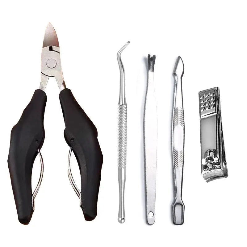 5Pcs Set Stainless Steel Nail Clippers Ingrown Thick Toenail Podiatry Correction Nippers Toe Nail Clipper Set - Slobuy
