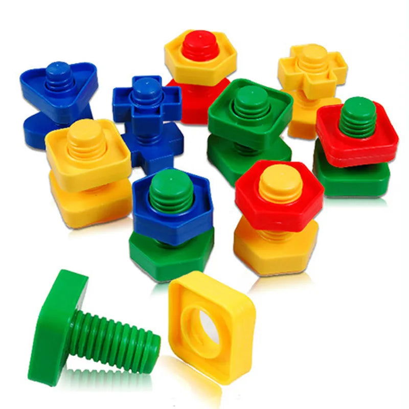 5Set Screw Building Blocks Plastic Insert Blocks Nut Shape Toys for Children Educational Toys Montessori Scale Models Gift - Slobuy