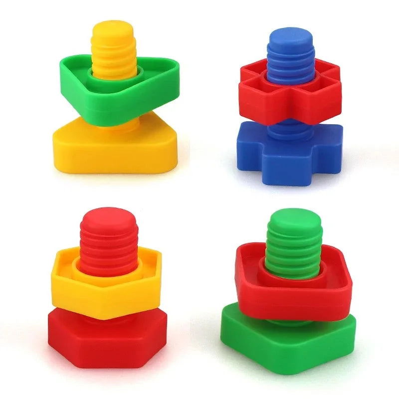 5Set Screw Building Blocks Plastic Insert Blocks Nut Shape Toys for Children Educational Toys Montessori Scale Models Gift - Slobuy