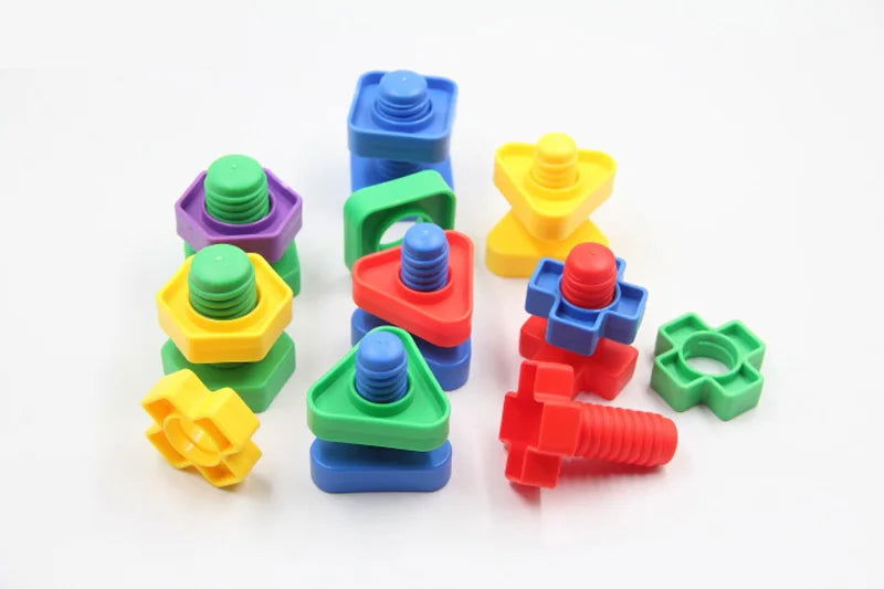 5Set Screw Building Blocks Plastic Insert Blocks Nut Shape Toys for Children Educational Toys Montessori Scale Models Gift - Slobuy
