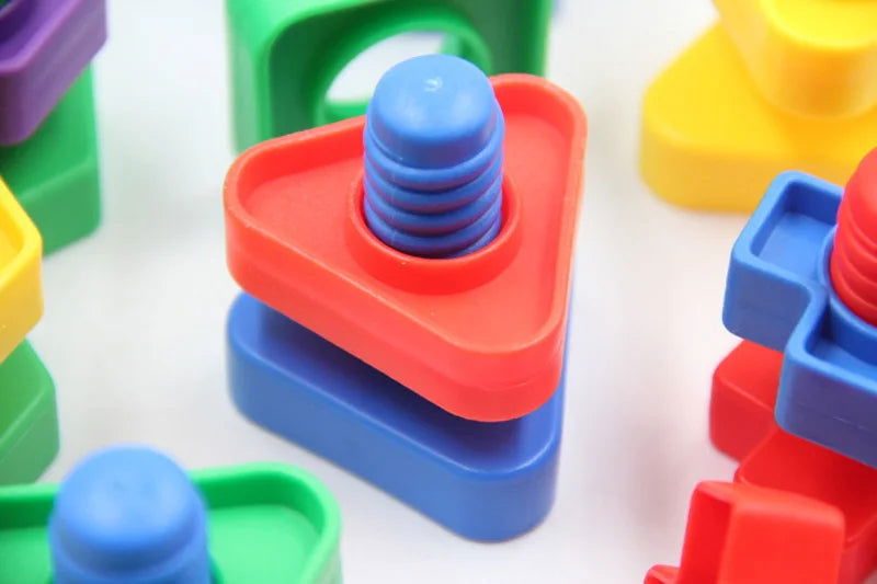 5Set Screw Building Blocks Plastic Insert Blocks Nut Shape Toys for Children Educational Toys Montessori Scale Models Gift - Slobuy