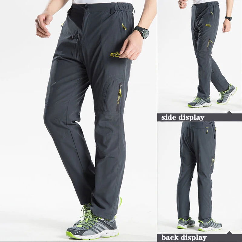 5XL Men's Outdoor Hiking Pants With Belt Quick-drying Waterproof Multi-pocket Light Tactical Utility Fishing Travel Cargo Pants - Slobuy