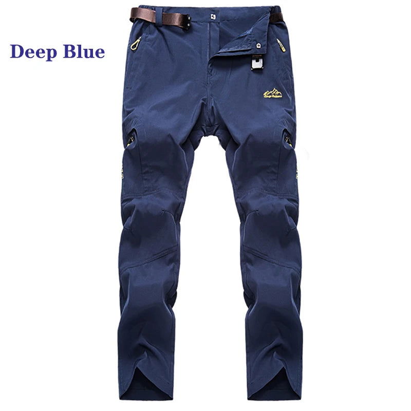5XL Men's Outdoor Hiking Pants With Belt Quick-drying Waterproof Multi-pocket Light Tactical Utility Fishing Travel Cargo Pants - Slobuy
