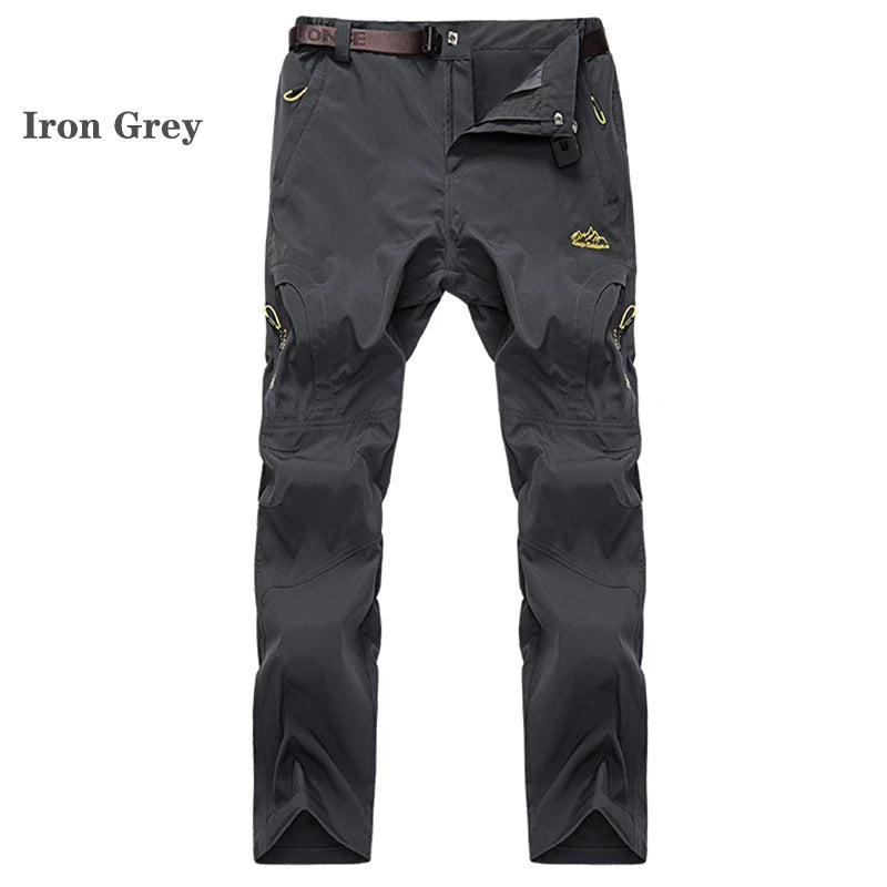 5XL Men's Outdoor Hiking Pants With Belt Quick-drying Waterproof Multi-pocket Light Tactical Utility Fishing Travel Cargo Pants - Slobuy