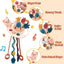 5 IN 1 Pink Pig Silicone Pull String Baby Develop Teething Montessori Sensory Educational Toy Travel Toys For Stroller - Slobuy