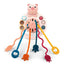 5 IN 1 Pink Pig Silicone Pull String Baby Develop Teething Montessori Sensory Educational Toy Travel Toys For Stroller - Slobuy