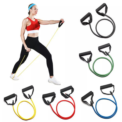 5 Levels Resistance Bands with Handles Training Exercise Tube Band Pull Rope Fitness  Elastic Bands Workouts Strength Equipment - Slobuy