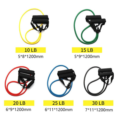5 Levels Resistance Bands with Handles Training Exercise Tube Band Pull Rope Fitness  Elastic Bands Workouts Strength Equipment - Slobuy