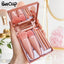 5 PCs Cosmetic Brush Portable Makeup Brush Travel With Mirror Box Makeup Set Brush Loose Brush Blush Brush Eyeshadow Brush - Slobuy