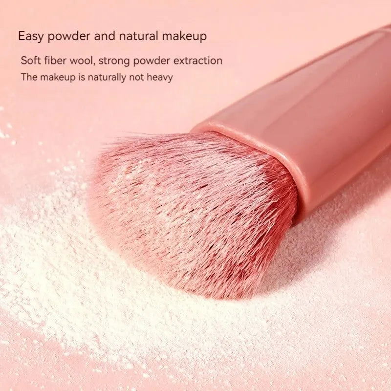 5 PCs Cosmetic Brush Portable Makeup Brush Travel With Mirror Box Makeup Set Brush Loose Brush Blush Brush Eyeshadow Brush - Slobuy