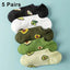 5 Pairs Avocado Crew Ankle Socks Cartoon Fresh Fashion Breathable Summer And Autumn Kawaii Comforts Women's Low Cut Boat Socks - Slobuy