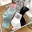 5 Pairs Cute Expression Print Socks, Comfy & Funny All-match Mid Tube Socks, Women's Stockings & Hosiery - Slobuy