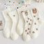 5 Pairs Medium Socks Women's Ins Japanese Korean Socks Cartoon Stripes Girls' Harajuku Socks Autumn Knitted High-quality Socks - Slobuy