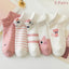 5 Pairs Women's Short Tube Socks Pink Cat Thin Four Seasons Cute Boat Sockslow Top Ins Trendy Socks - Slobuy