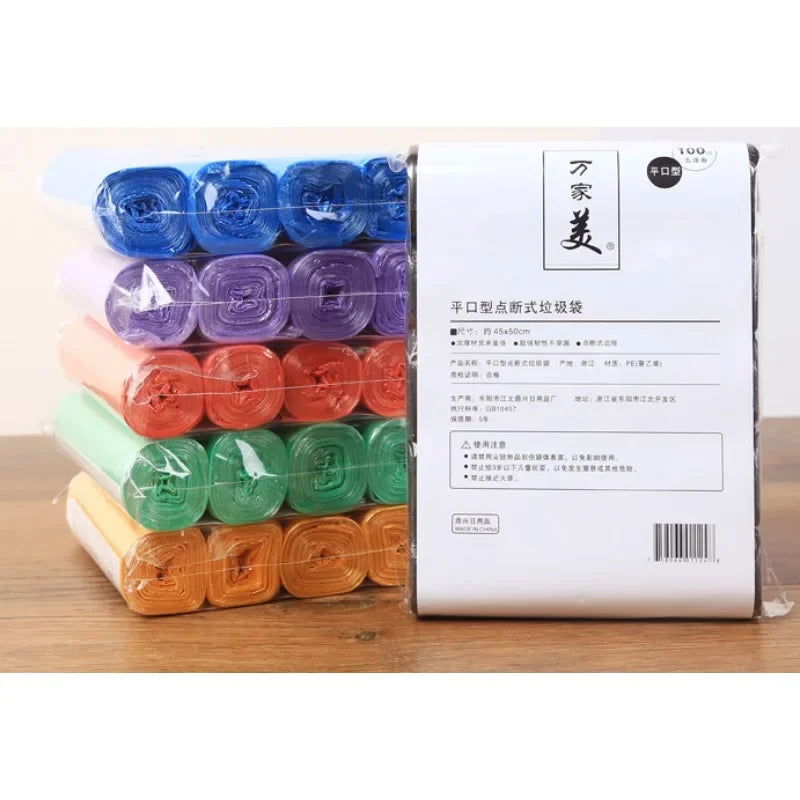 5 Rolls 1 pack 100Pcs Household Disposable Trash Pouch Kitchen Storage Garbage Bags Cleaning Waste Bag Plastic Bag Plastic Bag - Slobuy