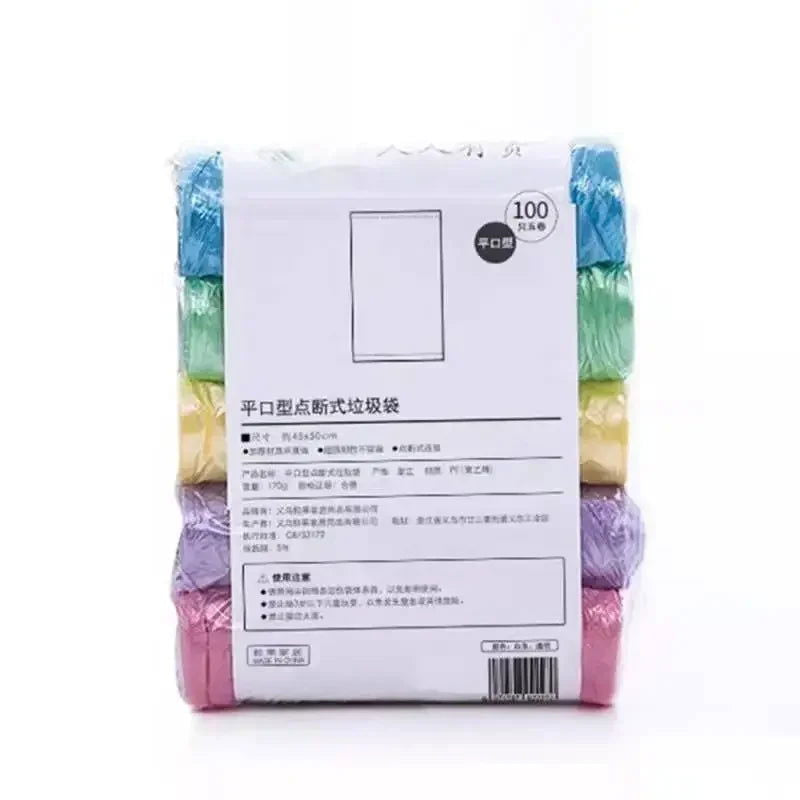 5 Rolls 1 pack 100Pcs Household Disposable Trash Pouch Kitchen Storage Garbage Bags Cleaning Waste Bag Plastic Bag Plastic Bag - Slobuy
