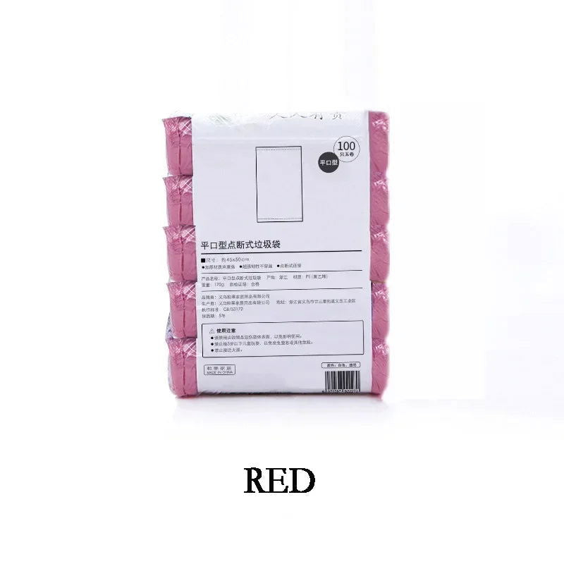 5 Rolls 1 pack 100Pcs Household Disposable Trash Pouch Kitchen Storage Garbage Bags Cleaning Waste Bag Plastic Bag Plastic Bag - Slobuy