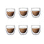 5 Sizes 6 Pack Clear Double Wall Glass Coffee Mugs Insulated Layer Cups Set for Bar Tea Milk Juice Water Espresso Shot Glass - Slobuy