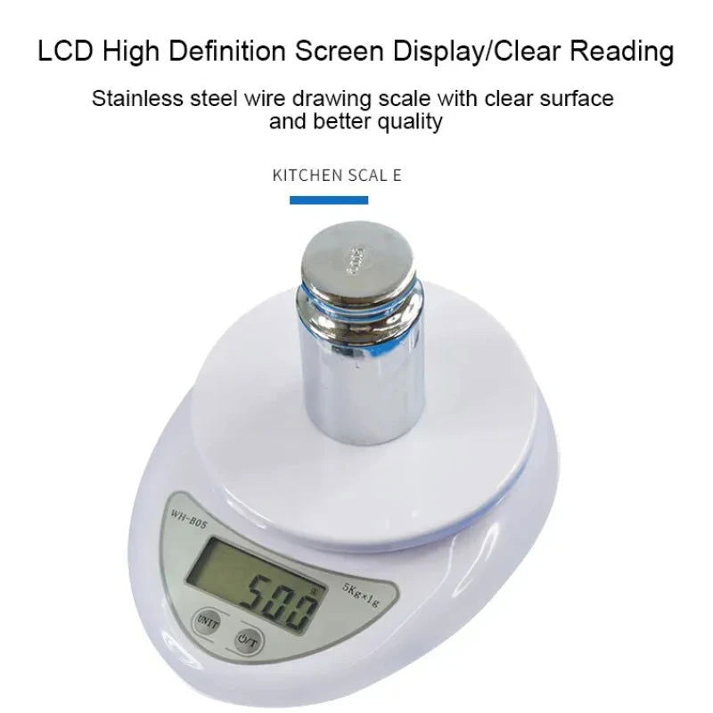 5kg Portable Digital Scale Scales Food Balance Measuring Weight Kitchen Scale LED Electronic Scales - Slobuy
