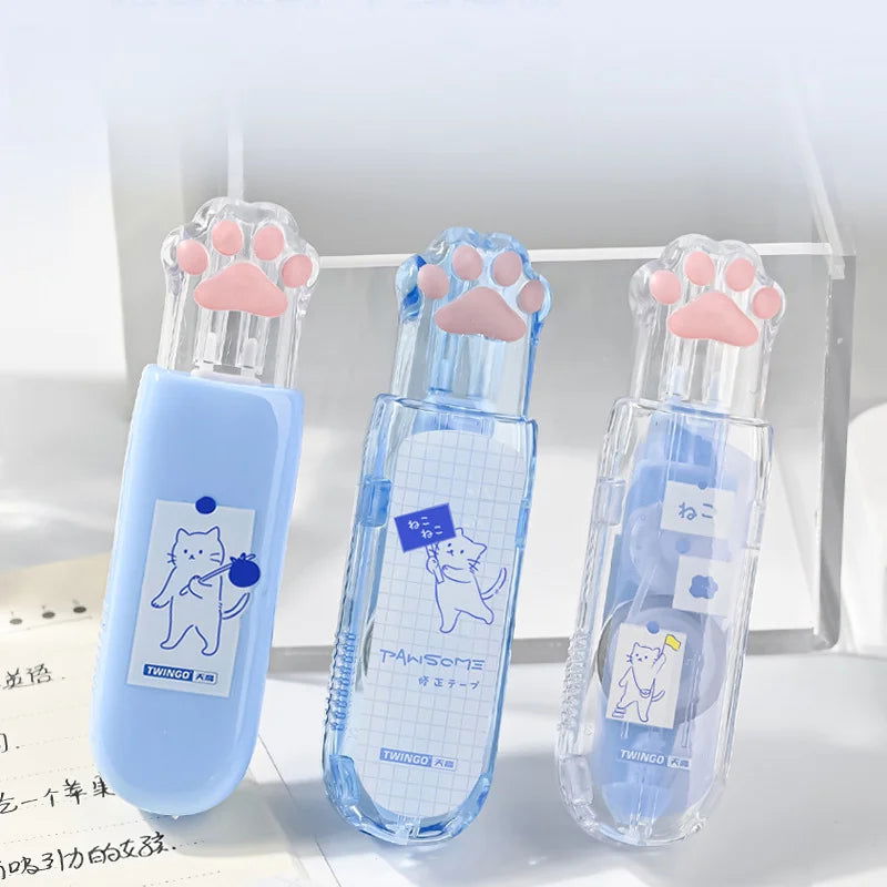 5mm*6m Kawaii Blue Cat Mechanical White Out Correction Tape Corrector School Office Supplies Gift Prizes Kids Cute - Slobuy