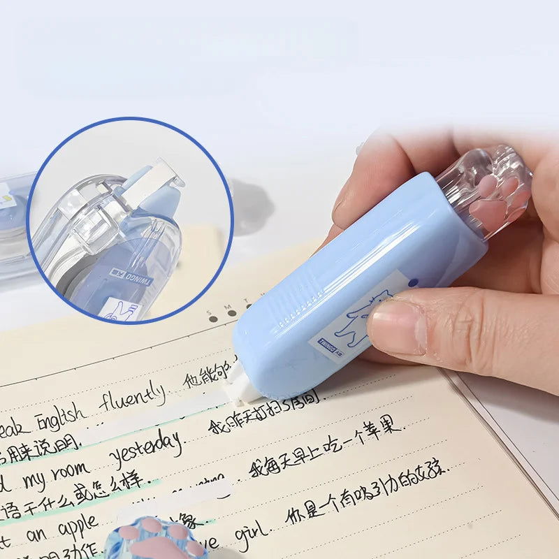 5mm*6m Kawaii Blue Cat Mechanical White Out Correction Tape Corrector School Office Supplies Gift Prizes Kids Cute - Slobuy