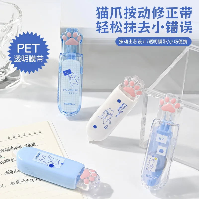 5mm*6m Kawaii Blue Cat Mechanical White Out Correction Tape Corrector School Office Supplies Gift Prizes Kids Cute - Slobuy