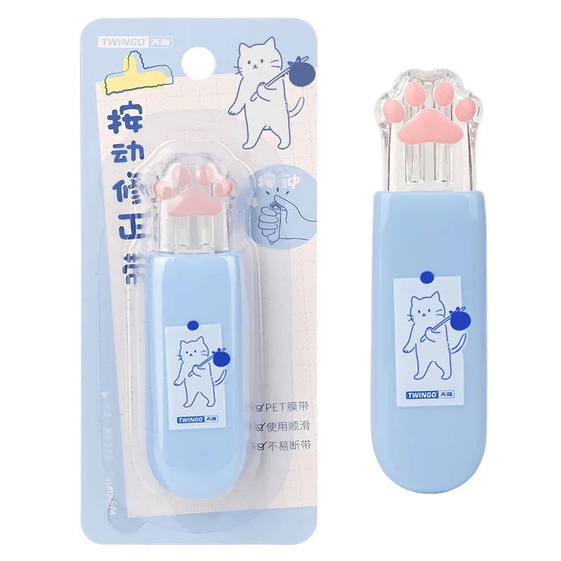 5mm*6m Kawaii Blue Cat Mechanical White Out Correction Tape Corrector School Office Supplies Gift Prizes Kids Cute - Slobuy