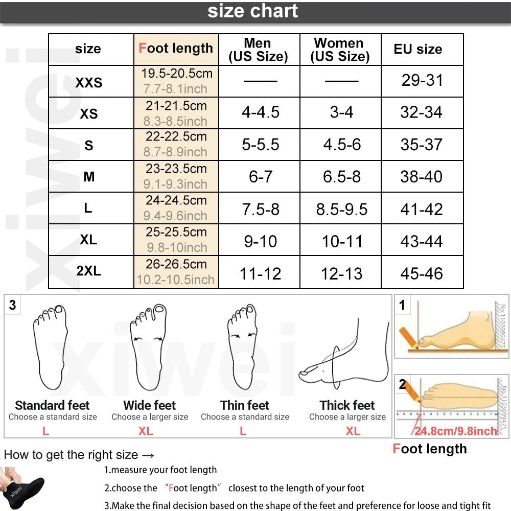 5mm Neoprene Socks 3mm Wetsuit Shoes Non-slip Surf Swimming Fins Socks Elasticity Beach Boots Warm Socks for Snorkeling Diving - Slobuy