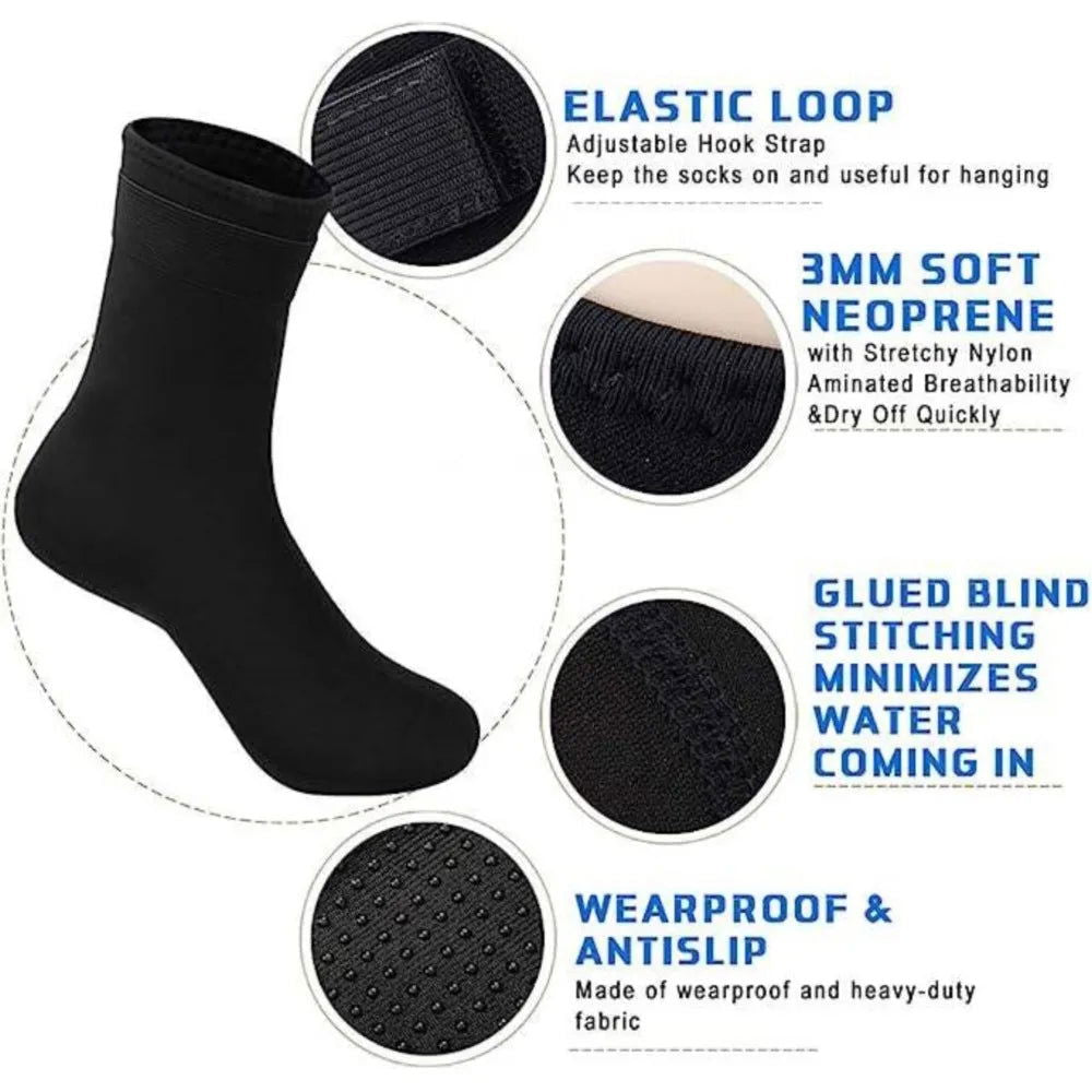 5mm Neoprene Socks 3mm Wetsuit Shoes Non-slip Surf Swimming Fins Socks Elasticity Beach Boots Warm Socks for Snorkeling Diving - Slobuy